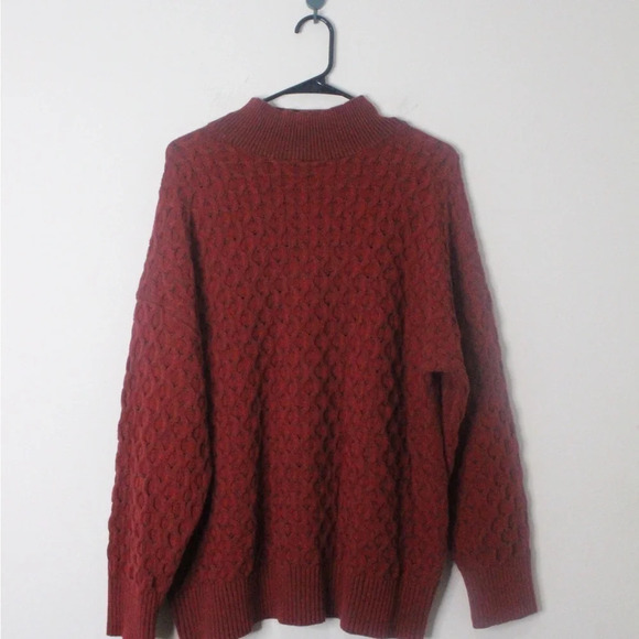 Knox Rose Red Boho Sweater - Size 2X - Cable Design - Picture 2 of 10